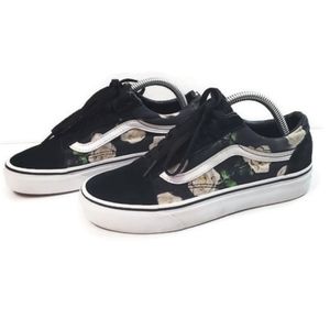Vans Black Floral Low Tops
